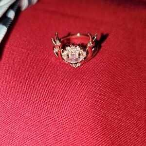 Women's 925 Sterling Silver Rose Gold Cz's Ring